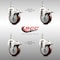 Service Caster 4 Inch 316SS Maroon Polyurethane Swivel 10mm Stem Caster Set Lock Brake SCC SS316TSTTL20S414-PPUB-MRN-M1015-4 - alternate 4